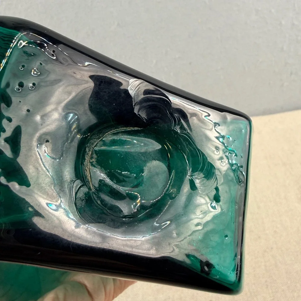 Blenko 8904 Teal Green Puzzle Vase Hank Adams 1989‎ MCM